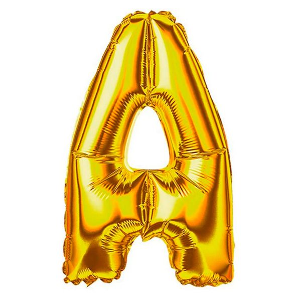 BALÃO GALA 28` 71CM LETRA A DOURADO PACOTE COM 1