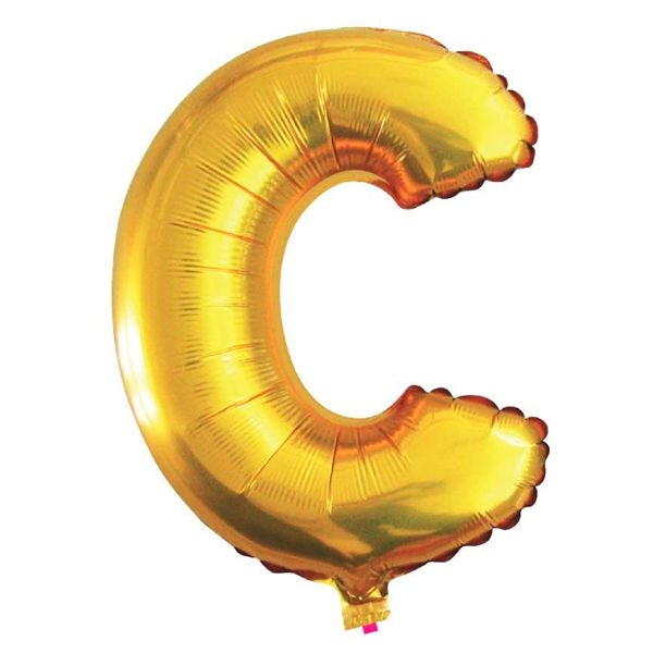 BALÃO GALA 28` 71CM LETRA C DOURADO PACOTE COM 1