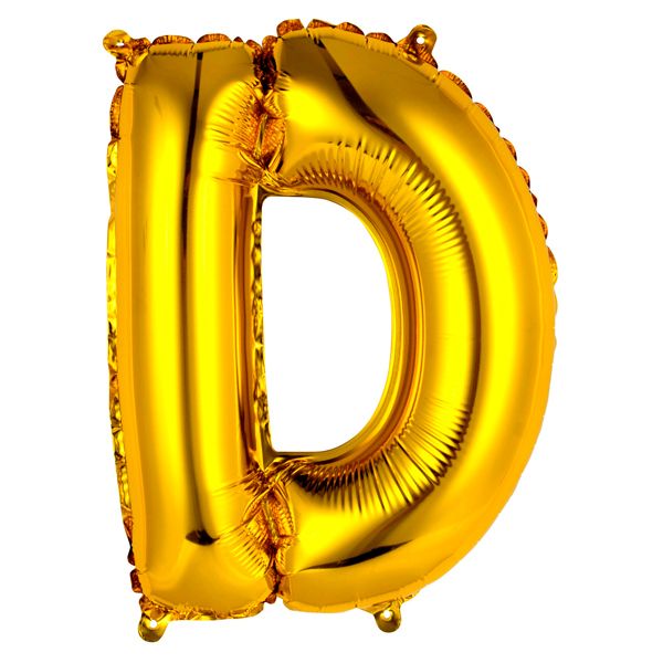 BALÃO GALA 28` 71CM LETRA D DOURADO PACOTE COM 1