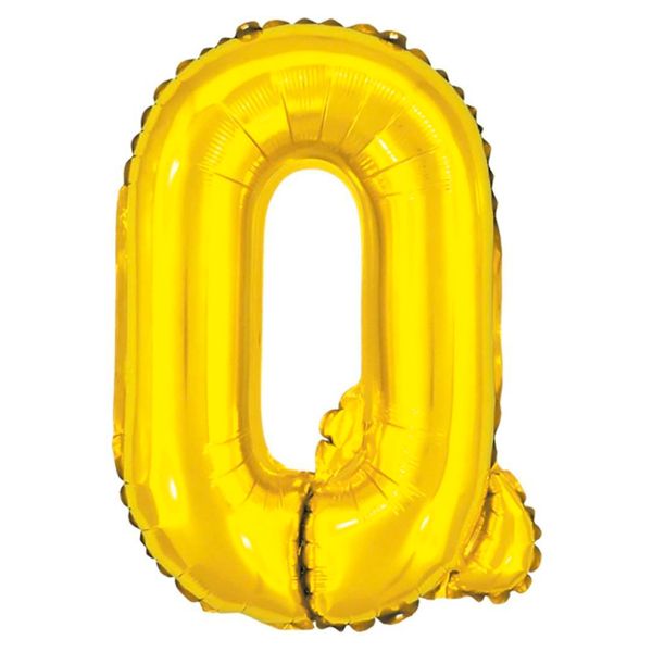 BALÃO GALA 28` 71CM LETRA Q DOURADO PACOTE COM 1