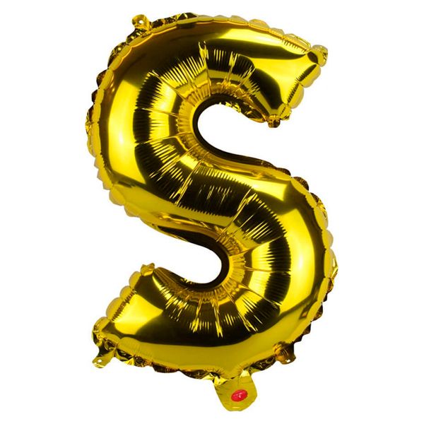 BALÃO GALA 28` 71CM LETRA S DOURADO PACOTE COM 1