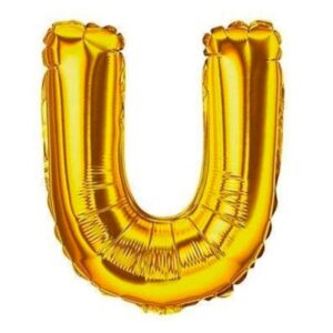 BALÃO GALA 28` 71CM LETRA U DOURADO PACOTE COM 1