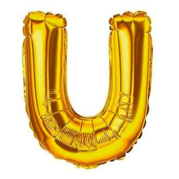 BALÃO GALA 28` 71CM LETRA U DOURADO PACOTE COM 1