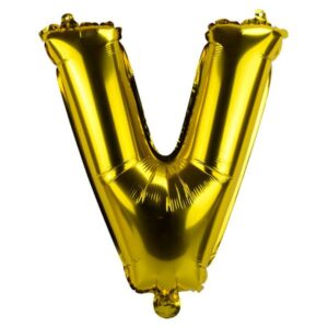 BALÃO GALA 28` 71CM LETRA V DOURADO PACOTE COM 1
