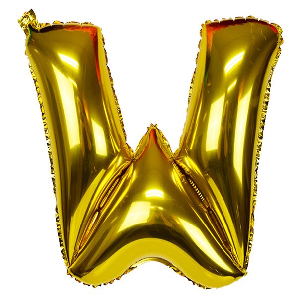 BALÃO GALA 28` 71CM LETRA W DOURADO PACOTE COM 1