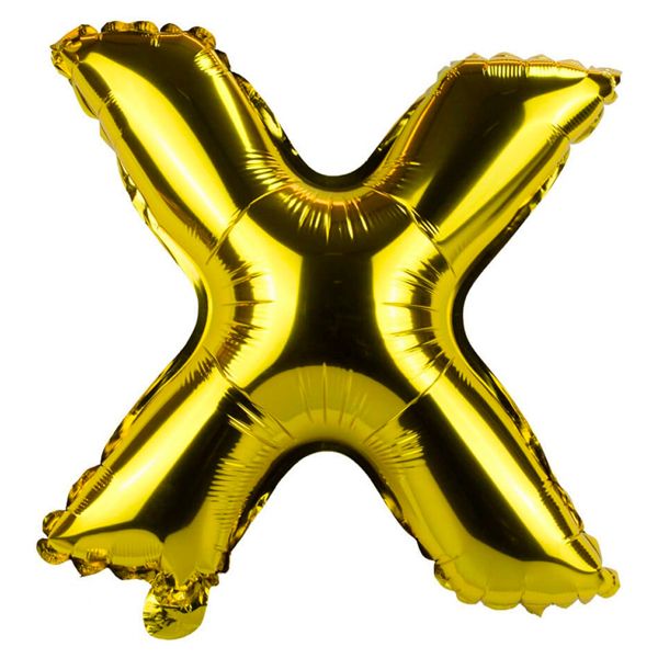 BALÃO GALA 28` 71CM LETRA X DOURADO PACOTE COM 1
