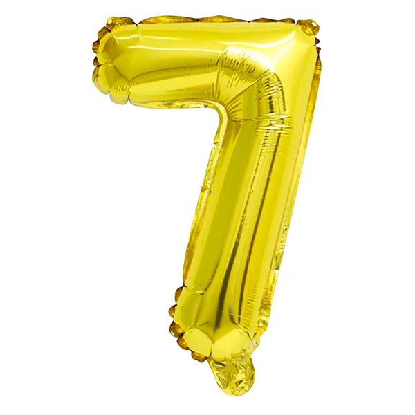 BALÃO GALA 16` 40CM NÚMERO 7 DOURADO PACOTE COM 1