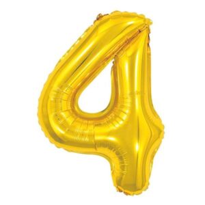 BALÃO GALA 28` 71CM NÚMERO 4 DOURADO PACOTE COM 1