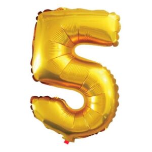 BALAO GALA 28` 71CM NUMERO 5 DOURADO PCT/1