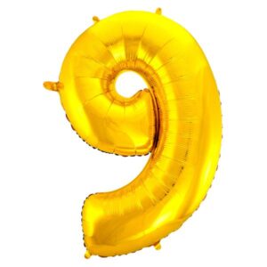 BALÃO GALA 28` 71CM NÚMERO 9 DOURADO PACOTE COM 1