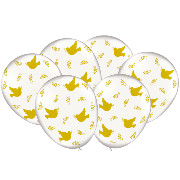 BALÃO FESTCOLOR BENÇÃO BRANCO/DOURADO COM 25