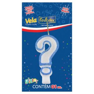 VELA FESTCOLOR GLITTER NÚMERO ? AZUL UNIDADE
