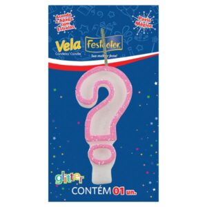 VELA FESTCOLOR GLITTER NÚMERO ? ROSA UNIDADE