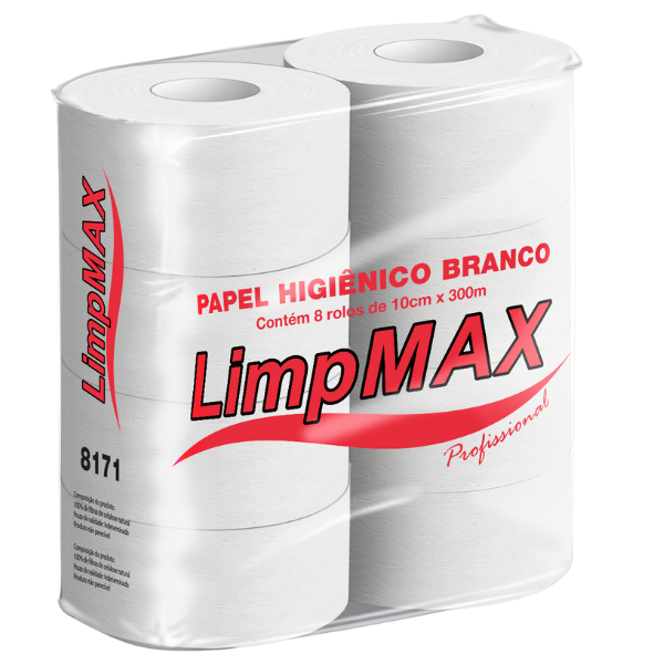 ROLÃO LIMPMAX BRANCO 300M COM 8