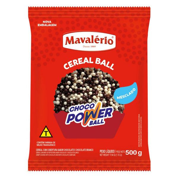CEREAL CHOCOLATE POWERBALL MICRO BALL PRETO/BRANCO 500G