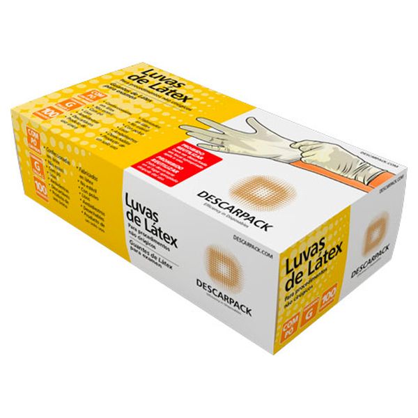 LUVA DESCARPACK VINIL COM TALCO G COM 100