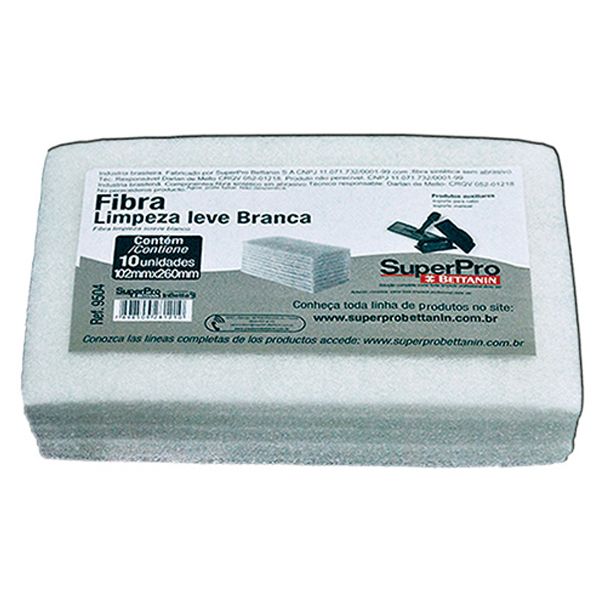FIBRA LIMPEZA USO LEVE BRANCA PACOTE COM 10
