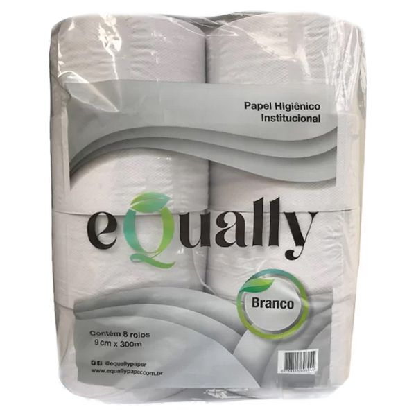 ROLÃO EQUALLY 300M BRANCO FLEX.COM 8 ROLOS