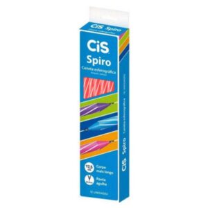 CANETA ESFEROGRÁFICA CIS SPIRO 0,7MM VERMELHA COM 12