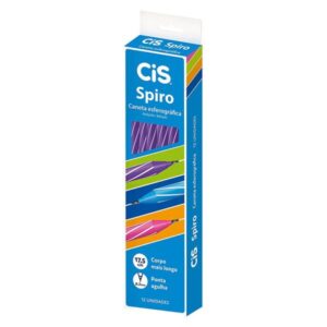 CANETA ESFEROGRÁFICA CIS SPIRO 0,7MM ROXA COM 12