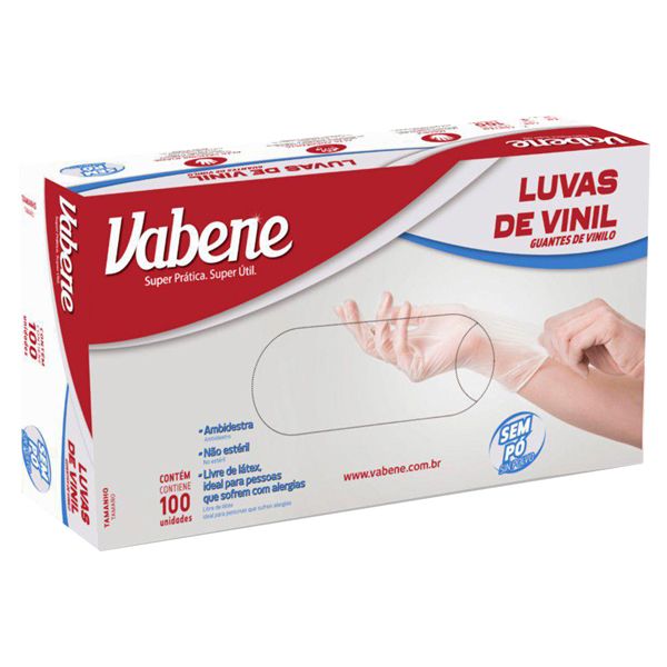 LUVA VABENE VINIL SEM PÓ P COM 100