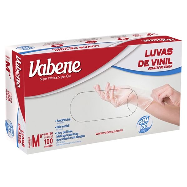 LUVA VABENE VINIL SEM PÓ M COM 100