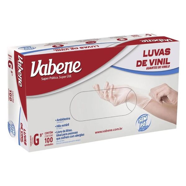 LUVA VABENE VINIL SEM PÓ G COM 100