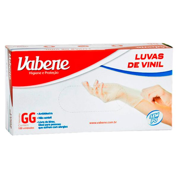 LUVA VABENE VINIL SEM PÓ XG COM 100