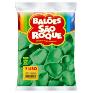 BALÃO SÃO ROQUE 7 LISO VERDE FOLHA COM 50