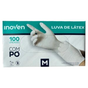 LUVA INOVEN LATEX COM PÓ M COM 100