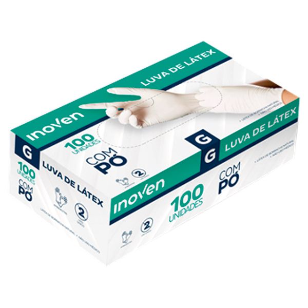 LUVA INOVEN LATEX COM PÓ G COM 100