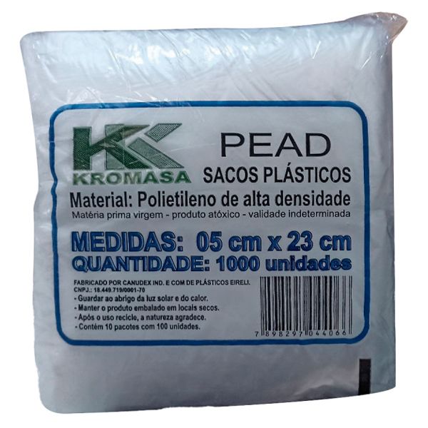 SACO PLÁSTICO ALTA DENSIDADE 07.0X.15X0.03 COM 1000