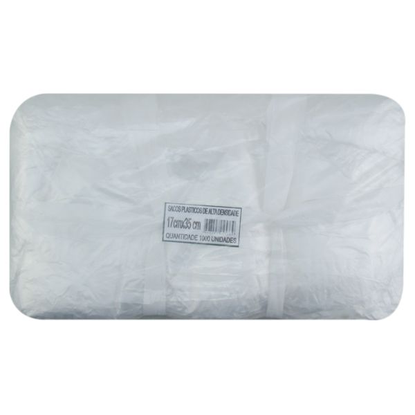 SACO PLÁSTICO ALTA DENSIDADE 17.0X.35X0.03 COM 1000