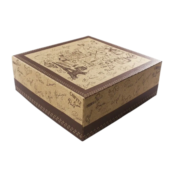 CAIXA PARA TORTA IP21-PK PARIS KRAFT 21,5X21,5X8CM SEM VISOR C/100