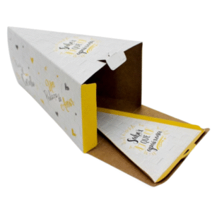 EMBALAGEM PARA FATIA DE BOLO OU TORTA IP82-A AMARELO 16X10X8CM C/100