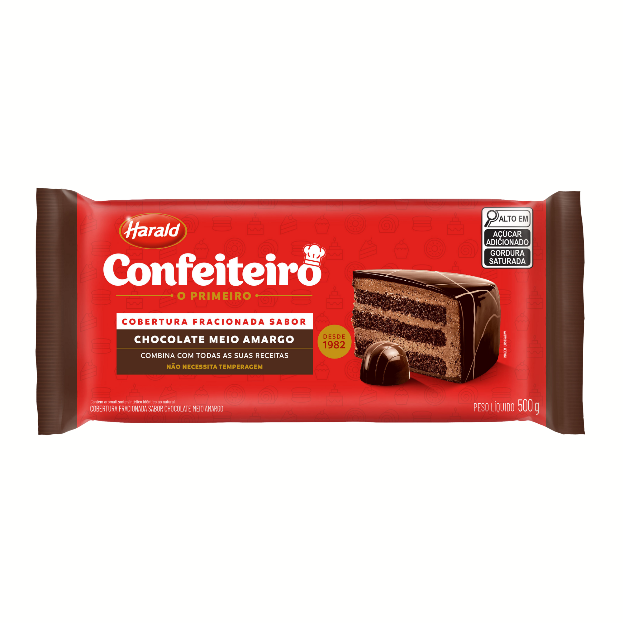 COBERTURA HARALD CONFEITEIRO CHOCOLATE MEIO AMARGO 500G
