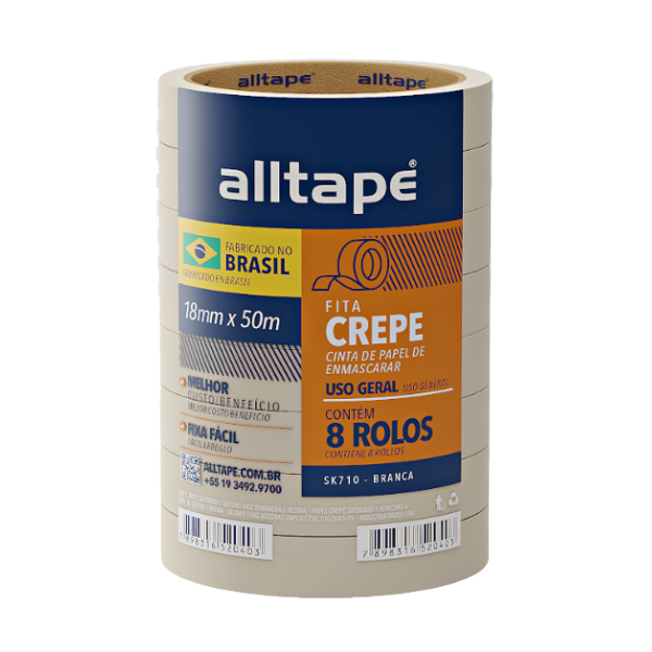 FITA ADESIVA ALLTAPE SK710 CREPE 18MMX50M COM 8