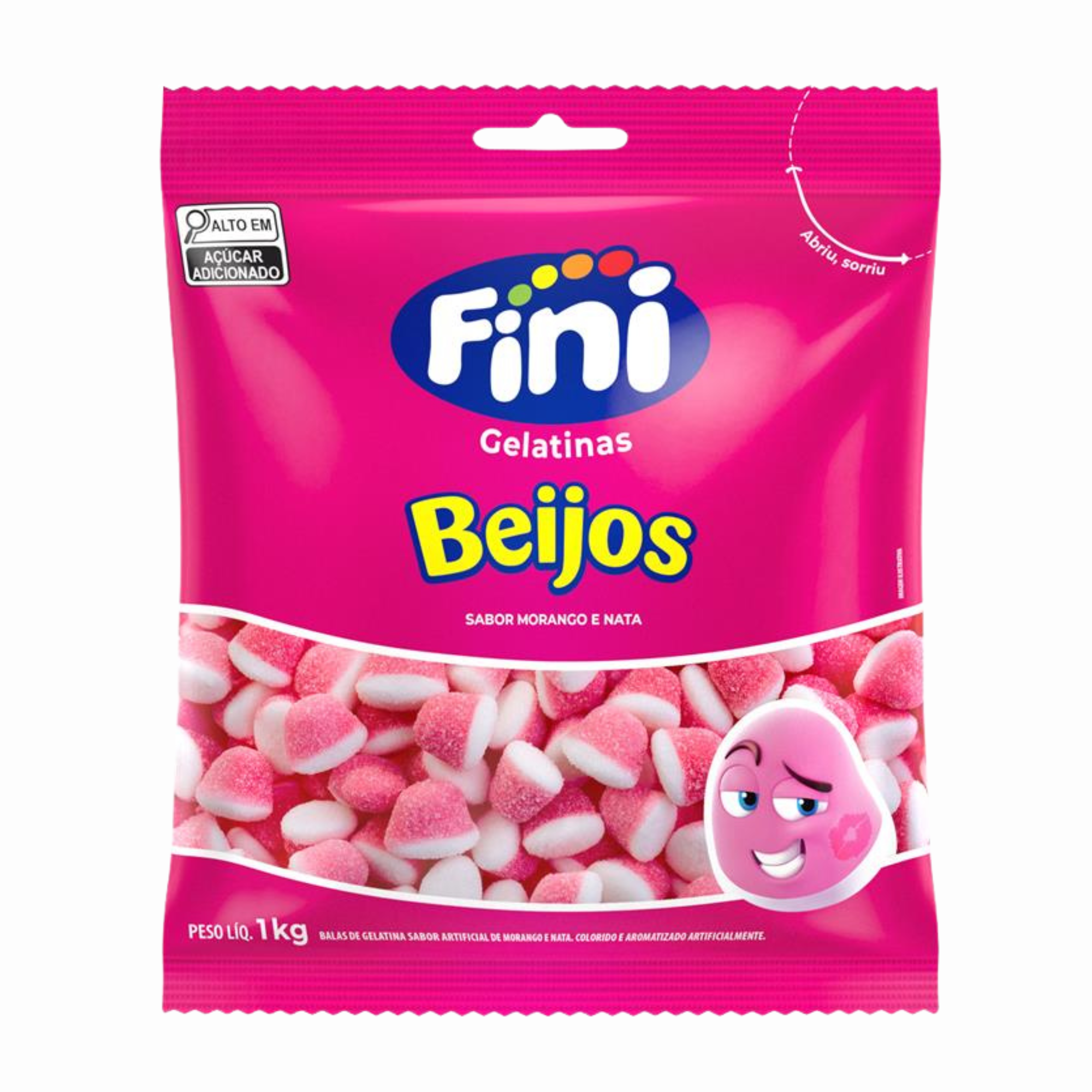 GELATINAS FINI  BEIJOS MORANGO C/ 1KG