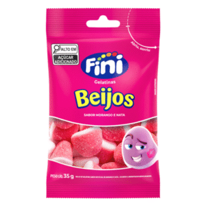 GELATINAS FINI BEIJOS MORANGO COM 35G