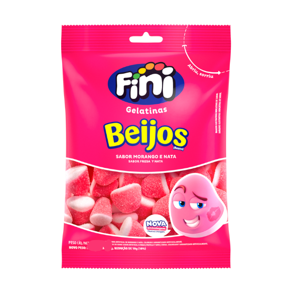 GELATINAS FINI BEIJOS MORANGO COM 80G