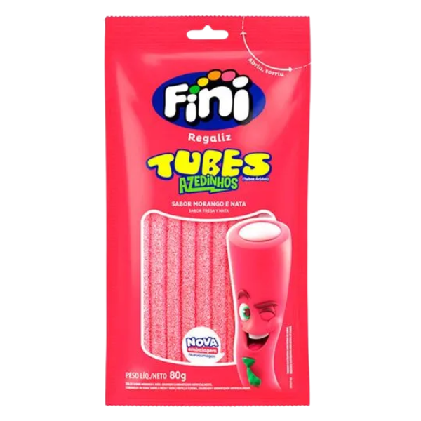 REGALIZ FINI TUBES MORANGO CÍTRICO COM 80G