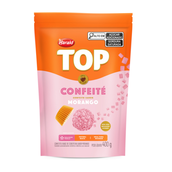 GRANULADO HARALD TOP CONFEITÉ MORANGO 400G