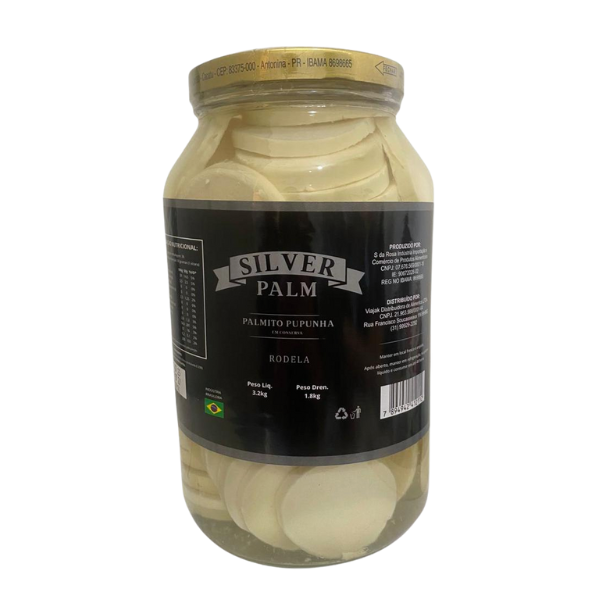 PALMITO PUPUNHA SILVER PALM RODELA VIDRO COM 1,8KG/3KG