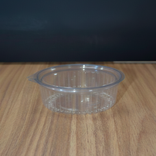 EMBALAGEM COPOPLAST ECO-742 POTE REDONDO RANHURADO COM TAMPA ARTICULADA C/200