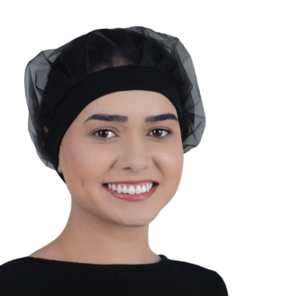TOUCA PREVEMAX ORGANZA LINHA PREMIUM COM ELASTANO PRETA COM 2 - Imagem 2