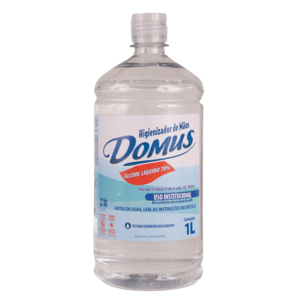 ÁLCOOL LÍQUIDO DOMUS HIGIENIZADOR DE MÃOS 70% COM 1LTO