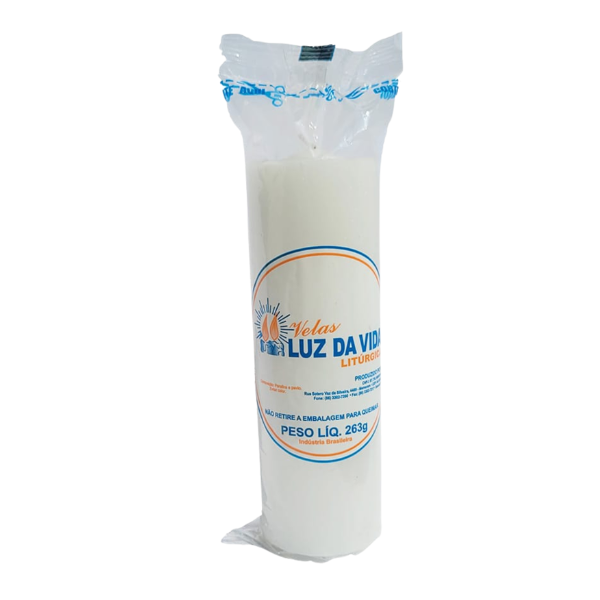 VELA LUZ DA VIDA LITURGICA BRANCA 263G UNIDADE