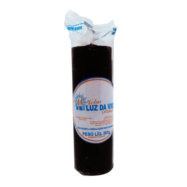 VELA LUZ DA VIDA LITURGICA PRETA 263G UNIDADE