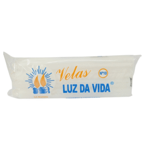 VELA LUZ DA VIDA BRANCA N10 36G PACOTE COM 8 UNIDADES