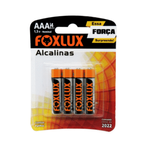 PILHA FOXLUX ALCALINA PALITO AAA 1,5V LR03 COM 4